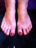 Red Polish containing real 22ct gold glitter